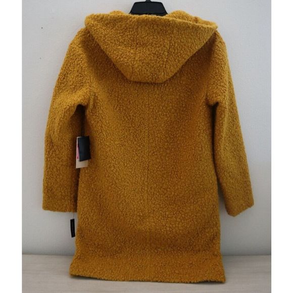 Halogen Women's Sz S Yellow Treasure Hooded Boiled Wool Coat $230 - Picture 2 of 8